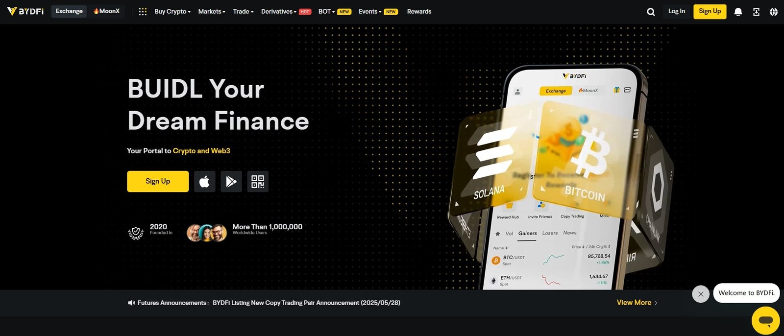 BYDFi homepage